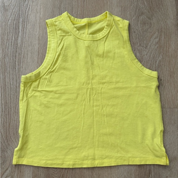 Lululemon Classic Fit Cotton Blend Tank Top Sunlight Yellow 2 Percent Condition - Picture 1 of 3